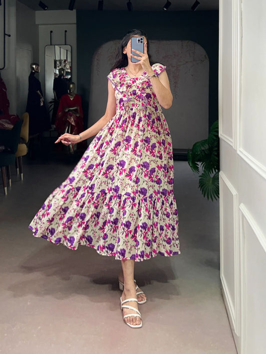 Maslin Silk Floral Frock