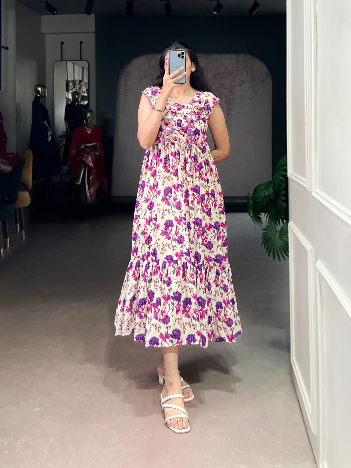 Maslin Silk Floral Frock