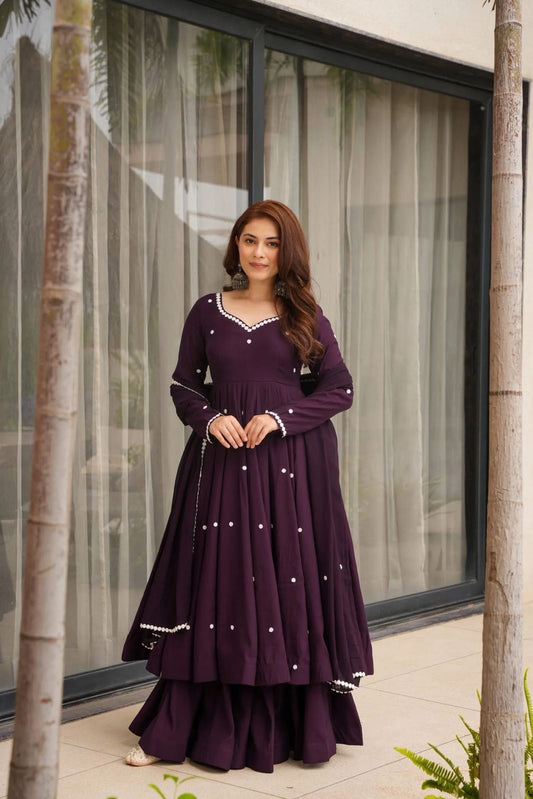 Elegant Heavy Embroidered Faux Georgette Set