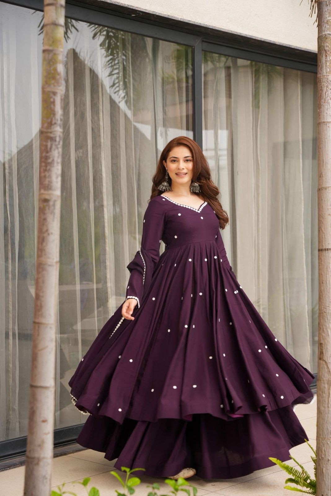 Elegant Heavy Embroidered Faux Georgette Set
