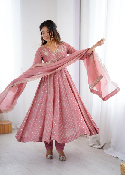 Premium Embroidered Anarkali Gown Set (5293)