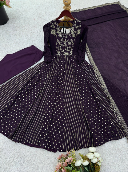 Premium Embroidered Anarkali Gown Set (5293)
