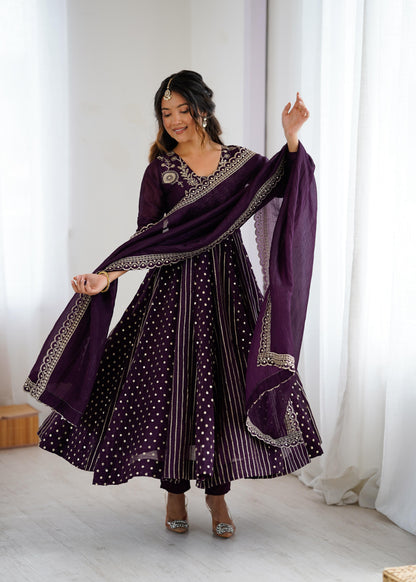 Premium Embroidered Anarkali Gown Set (5293)