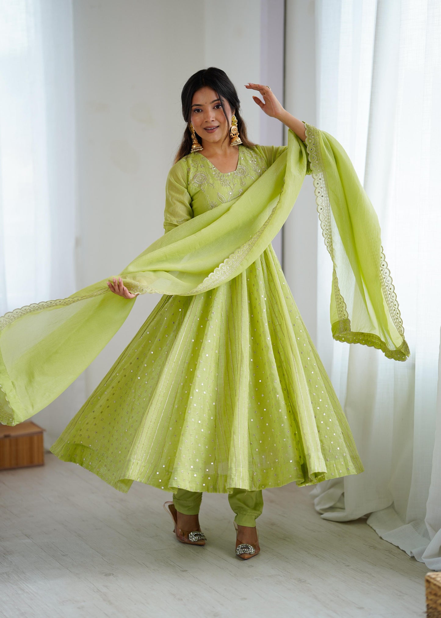 Premium Embroidered Anarkali Gown Set (5293)