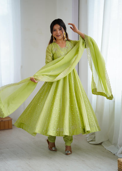 Premium Embroidered Anarkali Gown Set (5293)