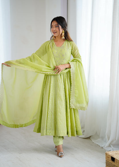 Premium Embroidered Anarkali Gown Set (5293)