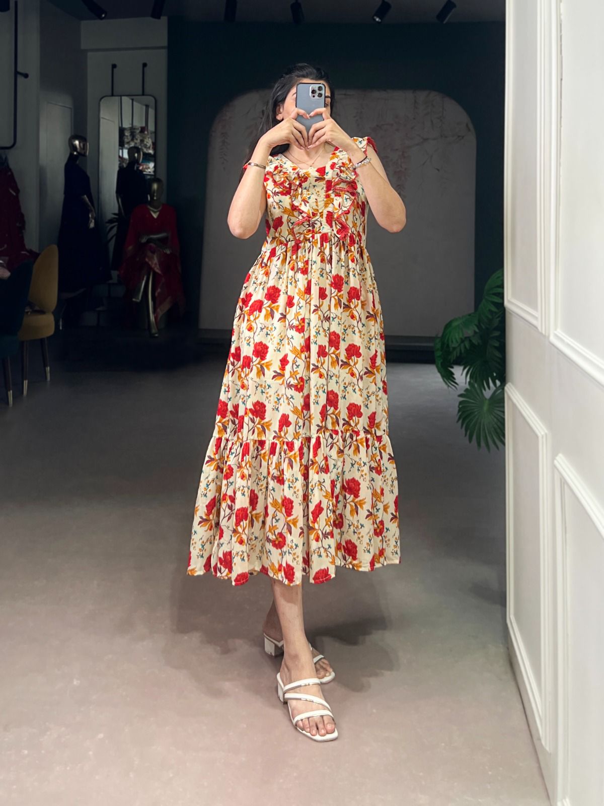 Maslin Silk Floral Frock