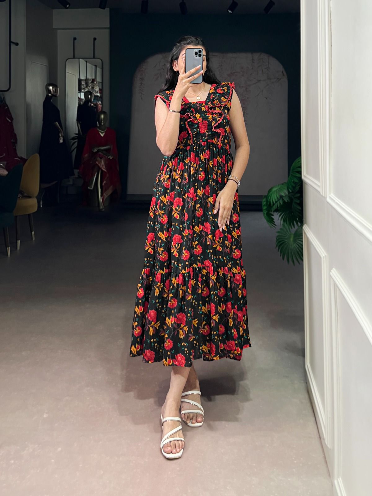 Maslin Silk Floral Frock