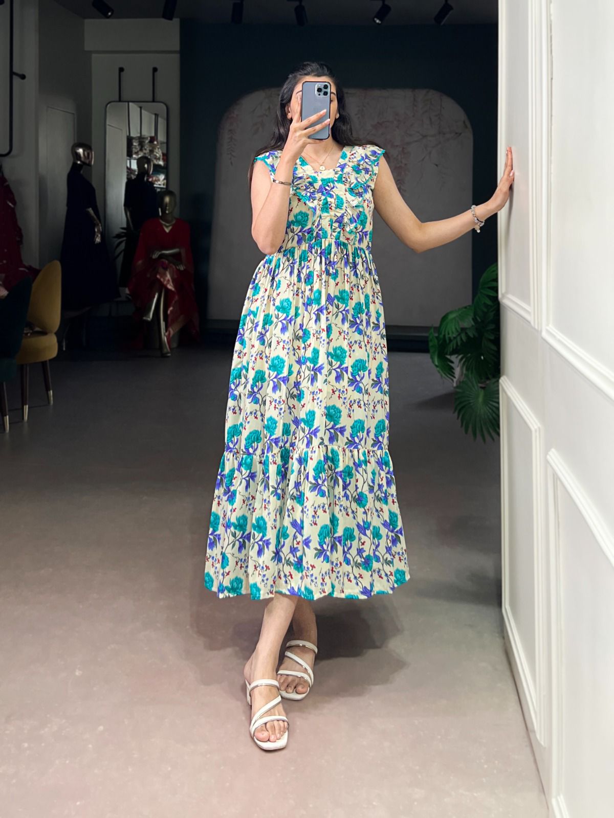 Maslin Silk Floral Frock