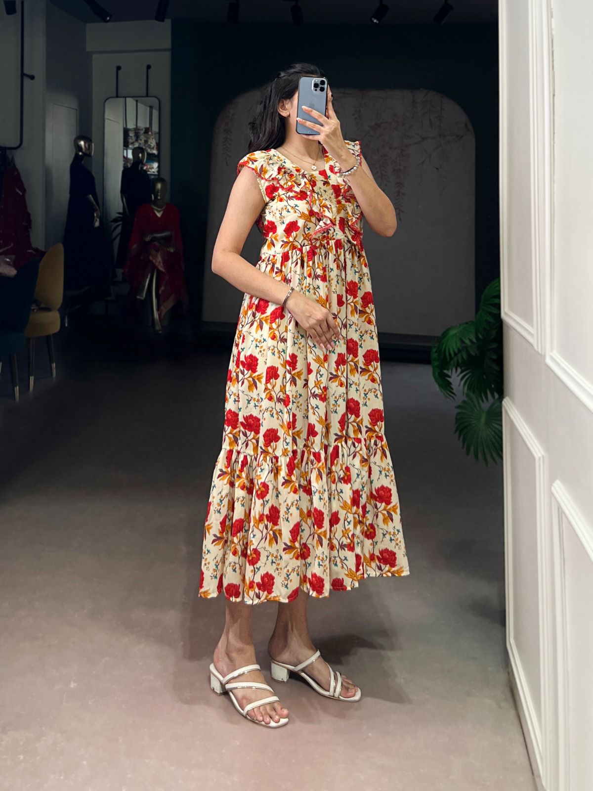 Maslin Silk Floral Frock