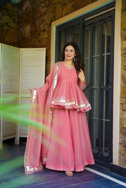 Elegant Tabby Organza Sharara Set