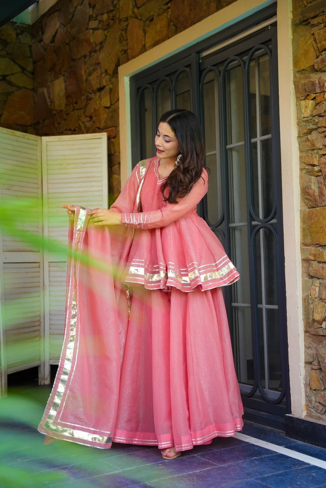 Elegant Tabby Organza Sharara Set