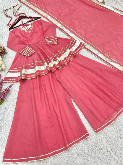Elegant Tabby Organza Sharara Set