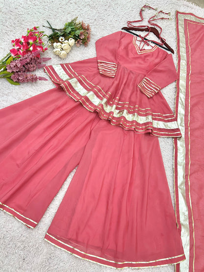 Elegant Tabby Organza Sharara Set