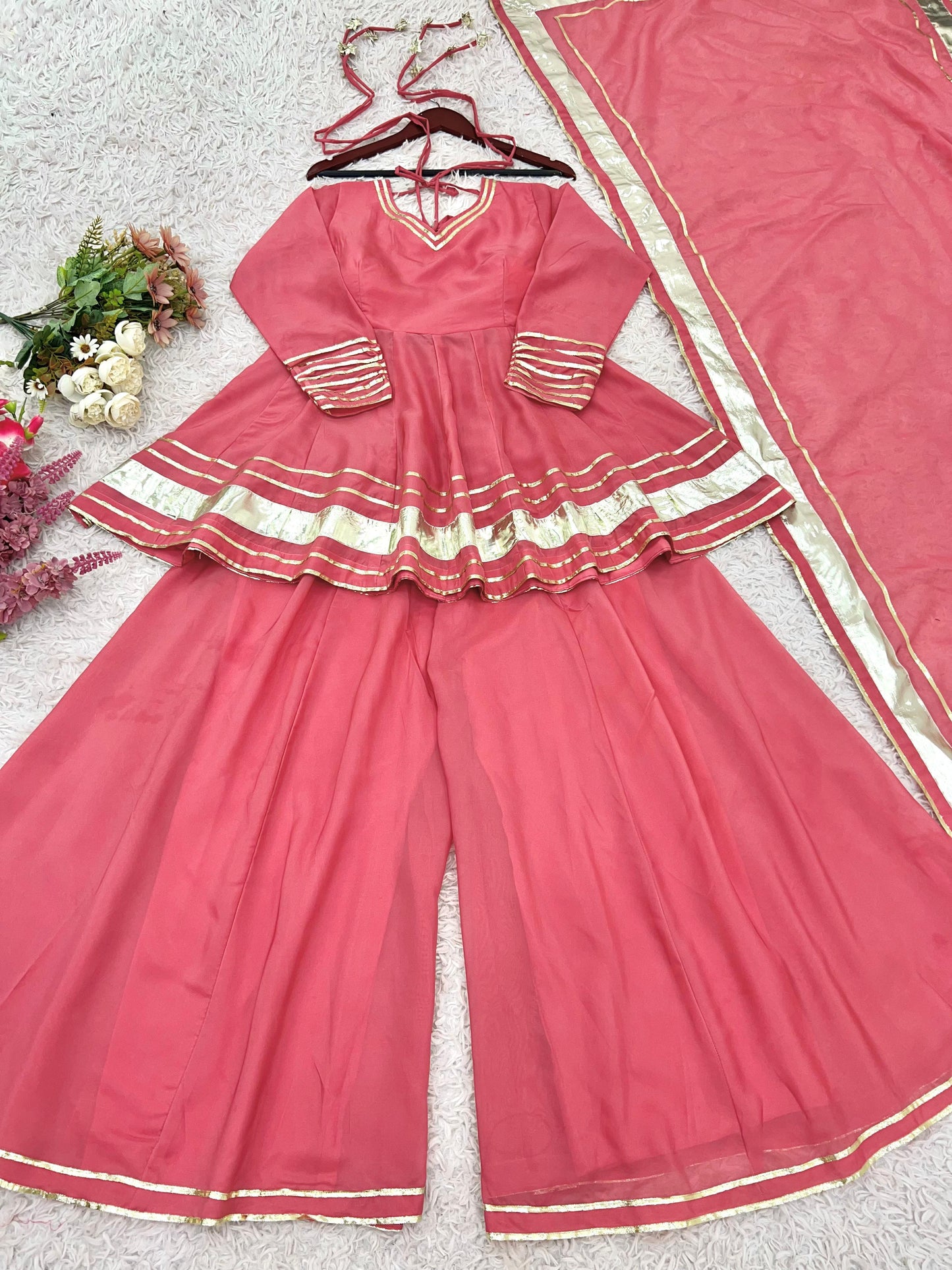 Elegant Tabby Organza Sharara Set