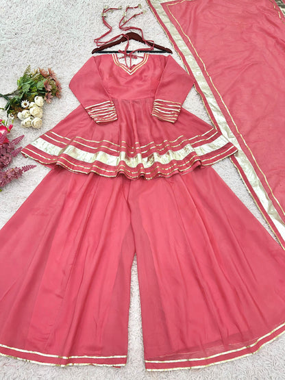 Elegant Tabby Organza Sharara Set