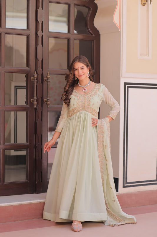 Georgette Gown with Dupatta