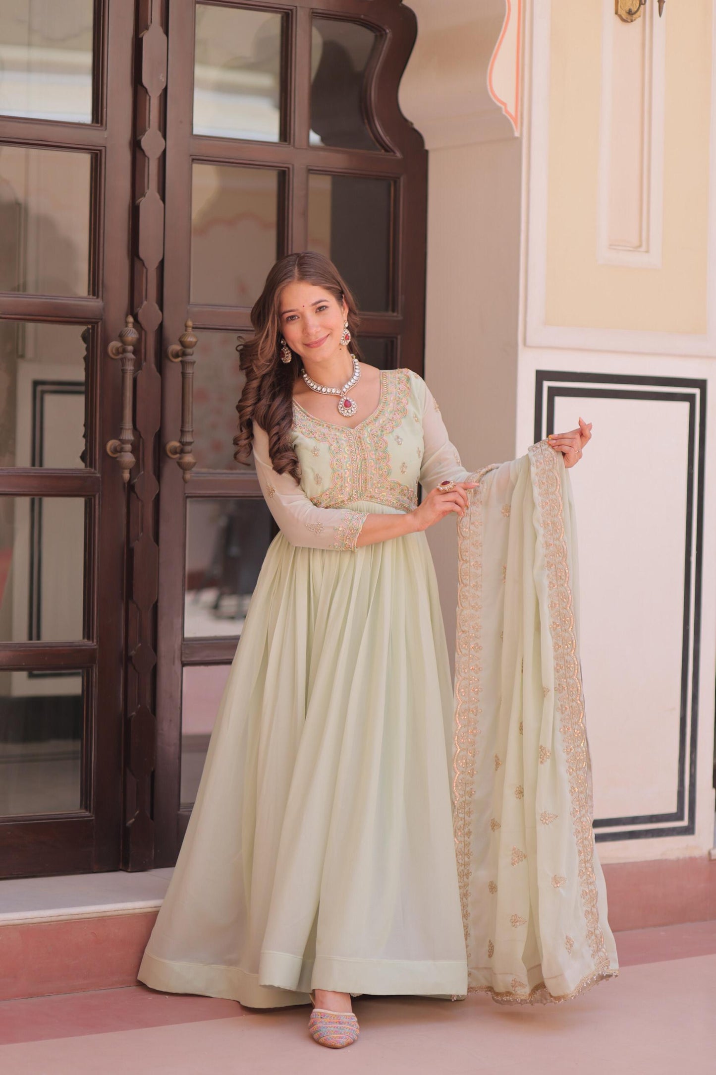 Georgette Gown with Dupatta