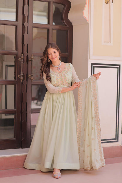 Georgette Gown with Dupatta