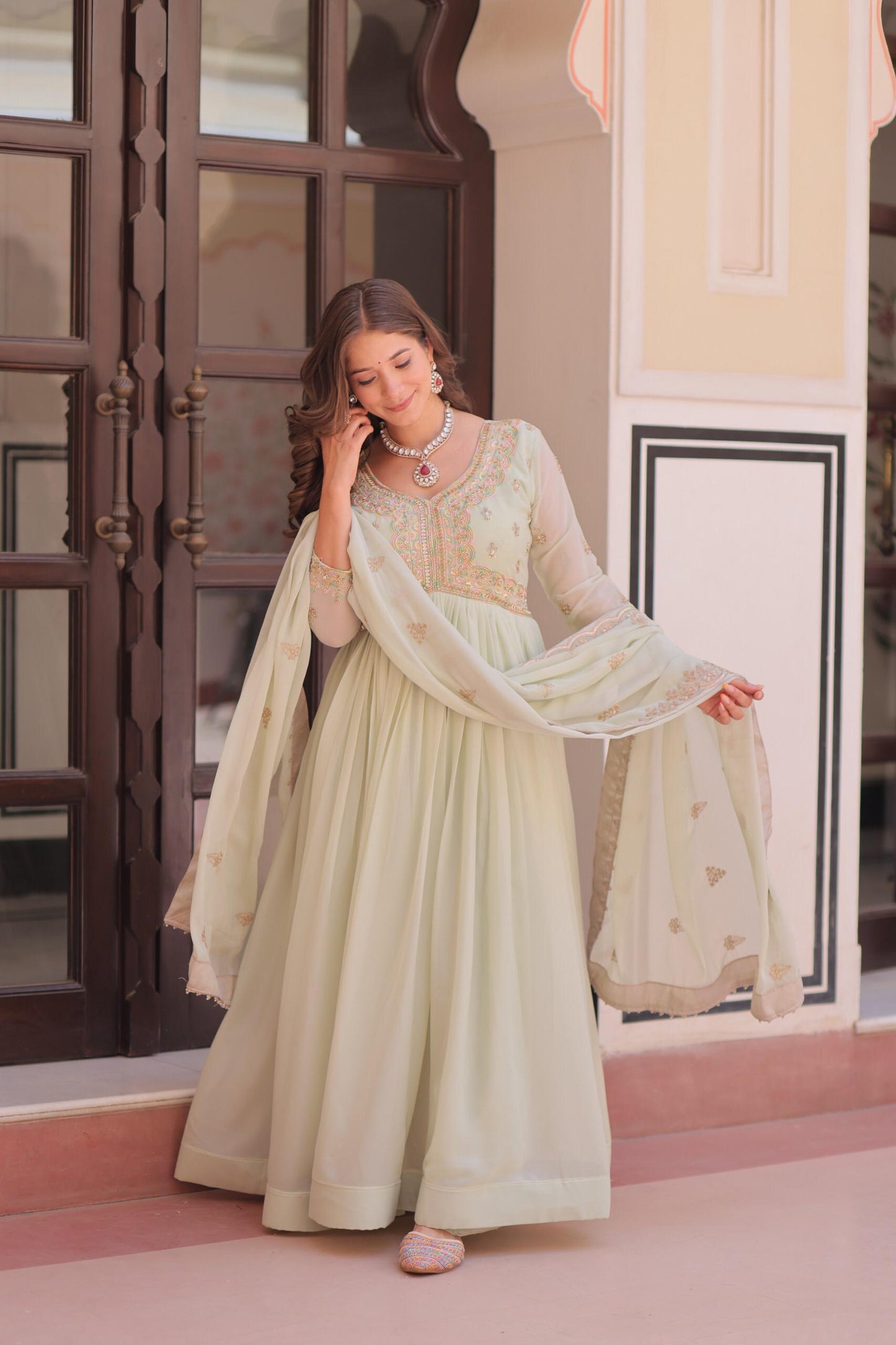 Georgette Gown with Dupatta