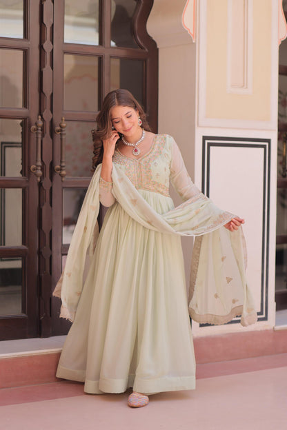Georgette Gown with Dupatta