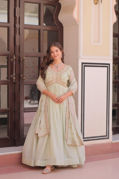 Georgette Gown with Dupatta