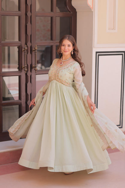 Georgette Gown with Dupatta