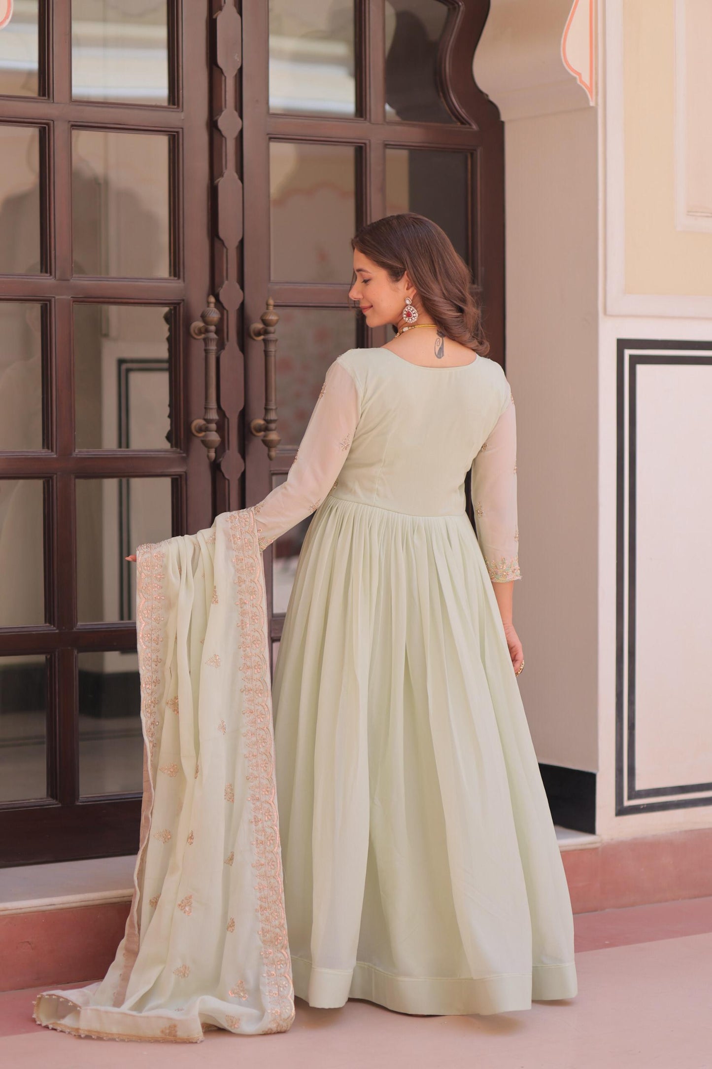 Georgette Gown with Dupatta