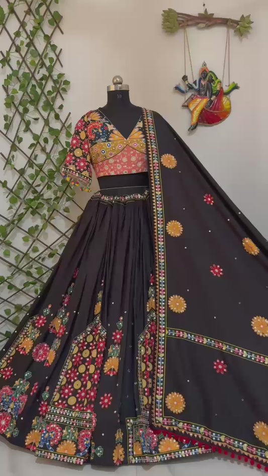 Muslin Cotton Lehenga Set
